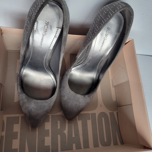 BCBGeneration Soft Gray studded heels - Picture 2 of 4